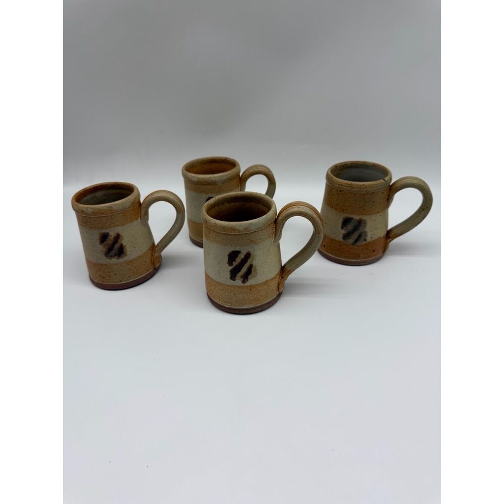 Vintage Set Of 4 stoneware mugs